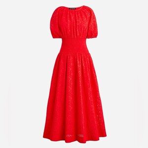 J. Crew Smocked waist midi dress in eyelet